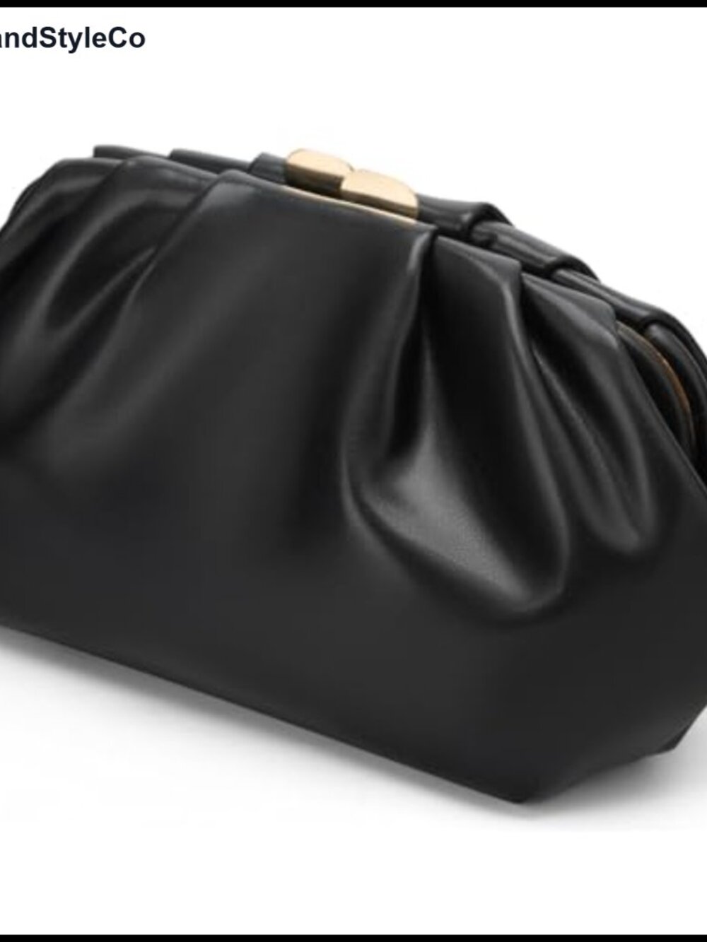 Pleated Vegan Leather Clutch Purse Women Detachable Chain Evening Bag Wedding